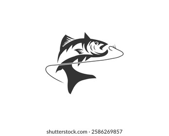 Fishing vector icon or fish logo