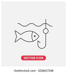 Fishing Vector Icon Illustration.Modern, Creative,Flat Fishing Sign Vector Icon For Web And Mobile App.Light Background.Premium Quality.