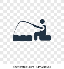 Fishing vector icon isolated on transparent background, Fishing transparency logo concept