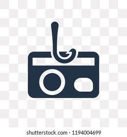Fishing vector icon isolated on transparent background, Fishing transparency concept can be used web and mobile