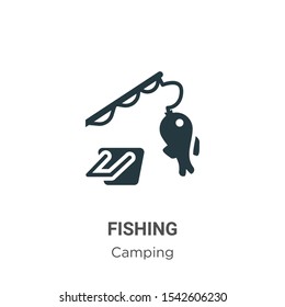 Fishing vector icon on white background. Flat vector fishing icon symbol sign from modern camping collection for mobile concept and web apps design.