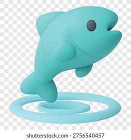 Fishing Vector Icon Set | 3D icon set | a jumping fish