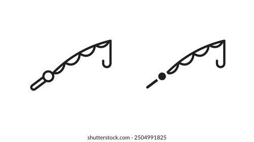 Fishing vector icon in solid and outline style