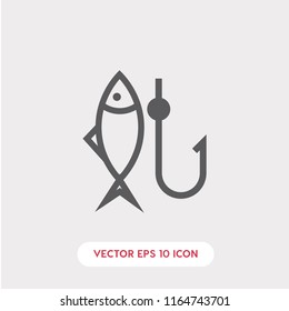 Fishing vector icon. Fishing symbol. Fisher man icon.  Linear style sign for mobile concept and web design. fishing symbol logo illustration. vector graphics - Vector.