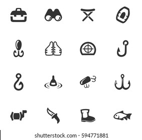 Fishing vector icons for user interface design