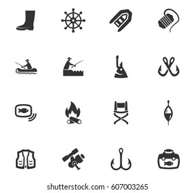 Fishing vector icons for user interface design