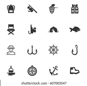 Fishing vector icons for user interface design