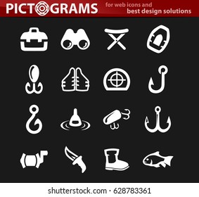 Fishing vector icons for user interface design