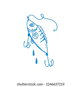 fishing vector illustration doodle concept