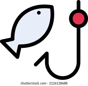 ilustración del vector de pesca en un fondo transparente. Símbolos de calidad premium. Icono vectorial de trazo para el concepto y diseño gráfico.