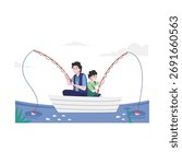  Fishing Vector Illustration Which can easily edit or modify
