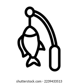 Fishing Vector Line Icon Design