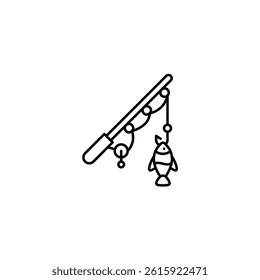 Fishing vector line icon icons design