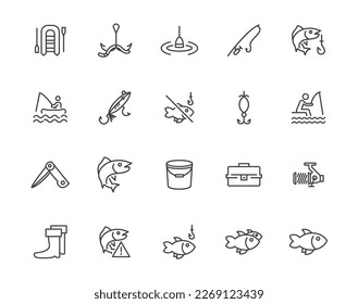 Hand fishing rod icon. outline hand fishing rod vector icon for wall mural  • murals hung, doodle, leisure