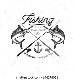 Fishing Vector Logo. Blue Marlin or Swordfish icon.