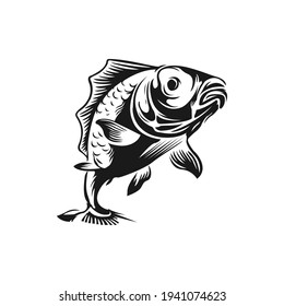 ilustración de diseño del logotipo del vector de pesca