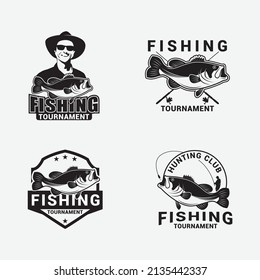 fishing vector logo design template