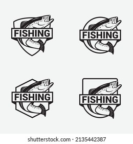 fishing vector logo design template