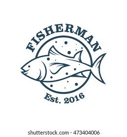 Fishing vector logo design template.