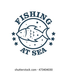 Fishing vector logo design template.