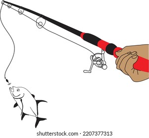 fishing vector on white background