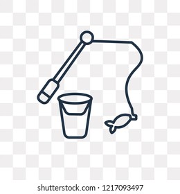 Fishing vector outline icon isolated on transparent background, high quality linear Fishing transparency concept can be used web and mobile
