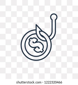 Fishing vector outline icon isolated on transparent background, high quality linear Fishing transparency concept can be used web and mobile