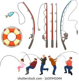 Fishing vector set collection graphic clipart design