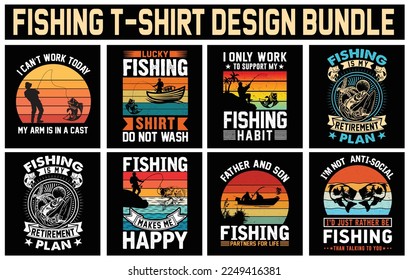 Fishing Vector T-shirt design Bundle