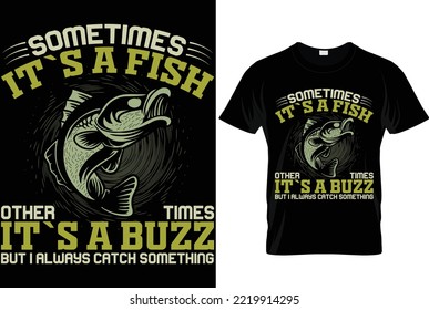 fishing vector and typography t-shirt 