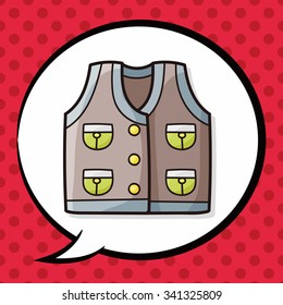 Fishing vest doodle, speech bubble