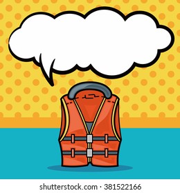 Fishing vest doodle, speech bubble