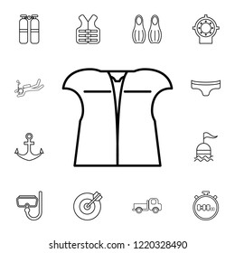Fishing vest icon. Detailed set of diving, fishing and hunting icons. Premium quality graphic design icon. One of the collection icons for websites, web design, mobile app on white background