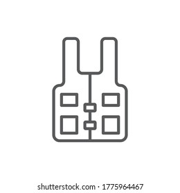 Fishing vest vector icon symbol apparel isolated on white background