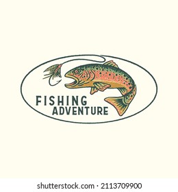 fishing vintage illustration design badge a