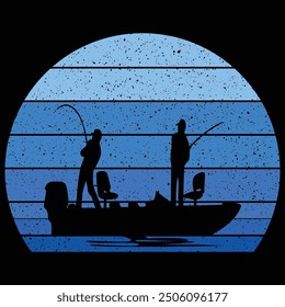 Fishing Vintage Retro Lake T-Shirt design