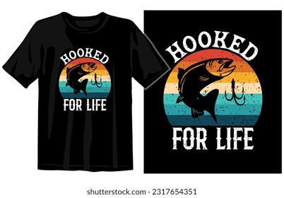 Fishing vintage t shirt design vector, vintage fishing t shirt set graphic illustration