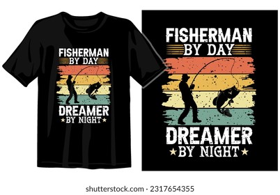 Fishing vintage t shirt design vector, vintage fishing t shirt set graphic illustration