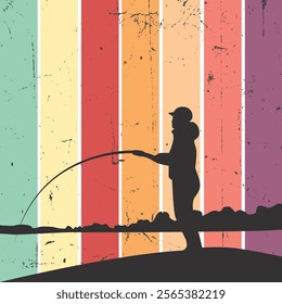 Fishing Vintage Tee Design Vector