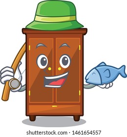 Fishing wardrobe isolated in the a cartoon