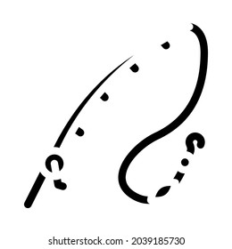 fishing water sport glyph icon vector. fishing water sport sign. isolated contour symbol black illustration