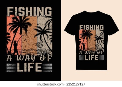 Fishing is a way of life, Typography simple Fishing T Shirt Design vector