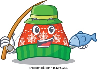 Fishing winter hat cartoon
