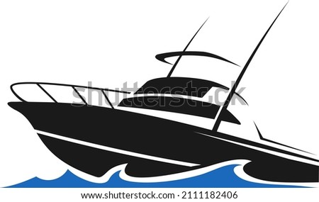 Fishing Yatch Logo. Unique and abstract Fishing yatch Icon. Great to use as your fishing boat company. 