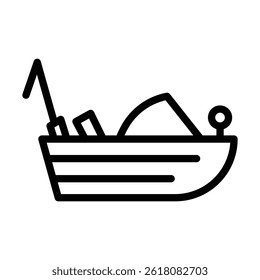 FishingBoat Vector Line icon design