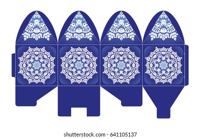Fishnet bombonerki, vector envelopes for wedding invitation with laser cut pattern. Mandala, layout, design, Eastern, ethnic style wedding invitations. Collection envelopes for laser cutting mandala