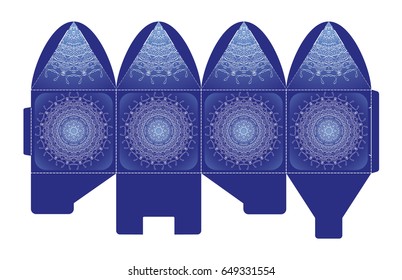 Fishnet bombonerki, vector envelopes for wedding invitation with laser cut pattern. Mandala, layout, design, Eastern, ethnic style wedding invitations. Collection envelopes for laser cutting mandala