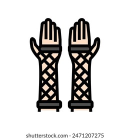 fishnet goth subculture color icon vector. fishnet goth subculture sign. isolated symbol illustration