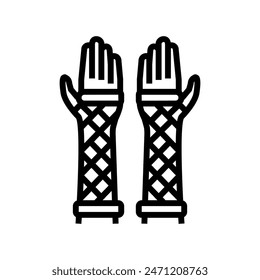 fishnet goth subculture line icon vector. fishnet goth subculture sign. isolated contour symbol black illustration