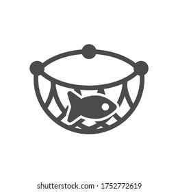 Fishnet icon in flat style. Vector illustration.